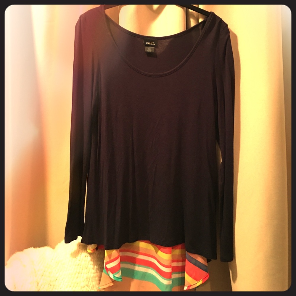 Jersey knit and Rayon Long sleeve top