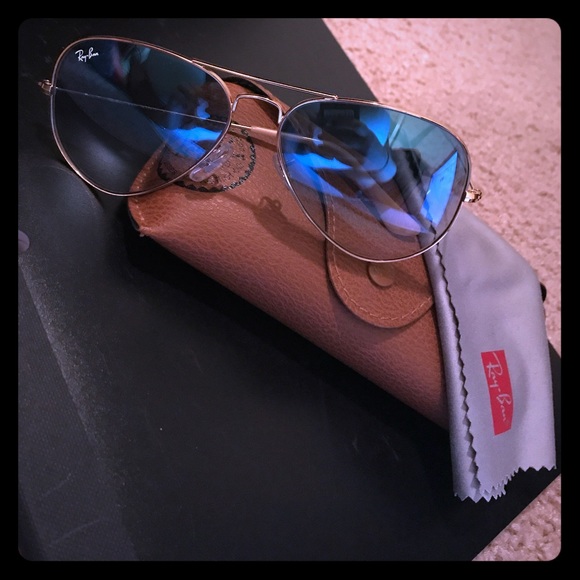Gradient blue/clear Ray Bans main image 5