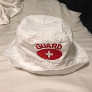 white lifeguard bucket hat
