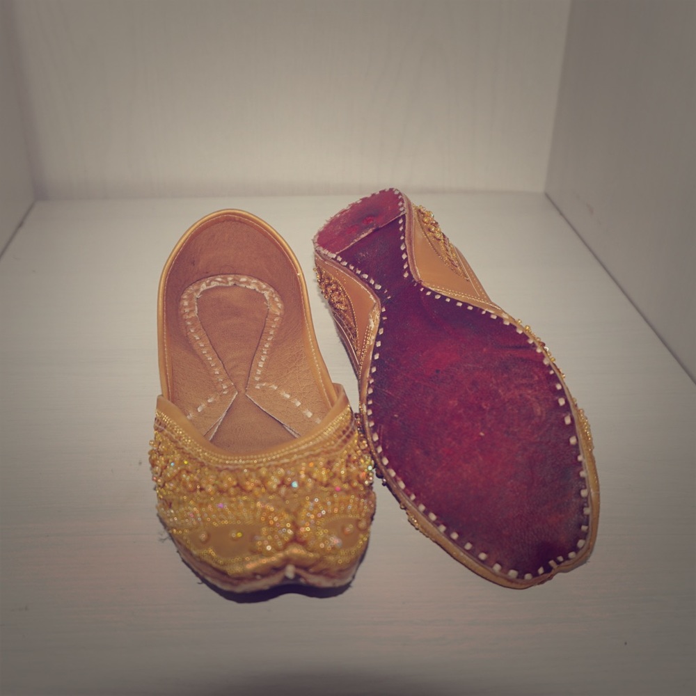Indian gold shoes
