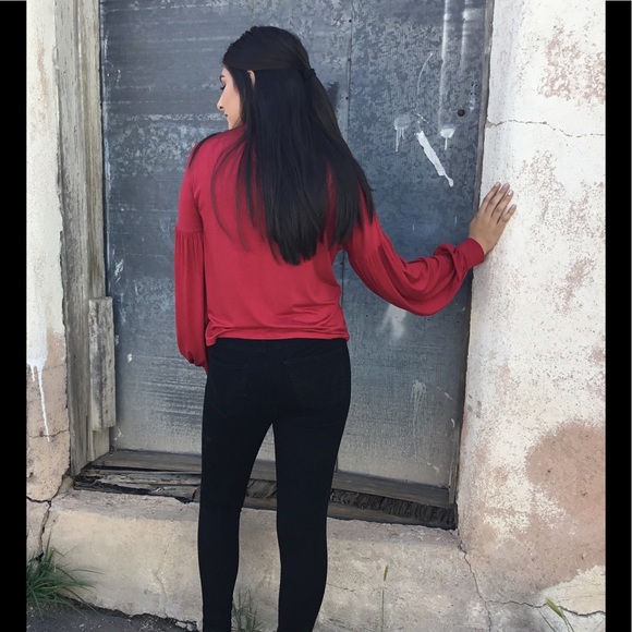 Long Sleeve Top Cranberry-LAST ONE - Picture 4 of 5