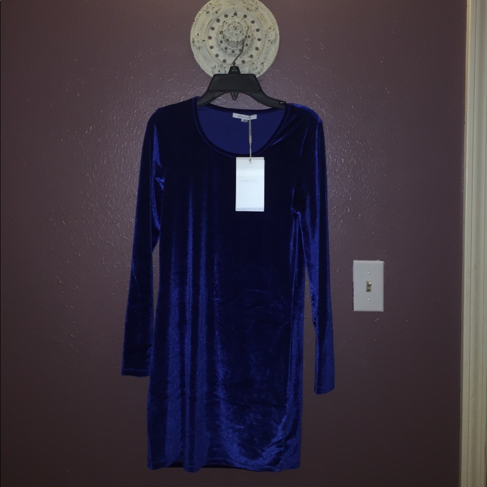 Blue velvet dress