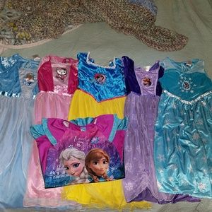 Girls Princess Pijama Gown Lot of 6