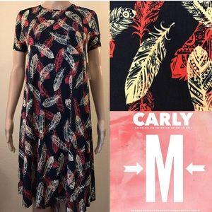 LuLaRoe Carly size medium slinky material feathers