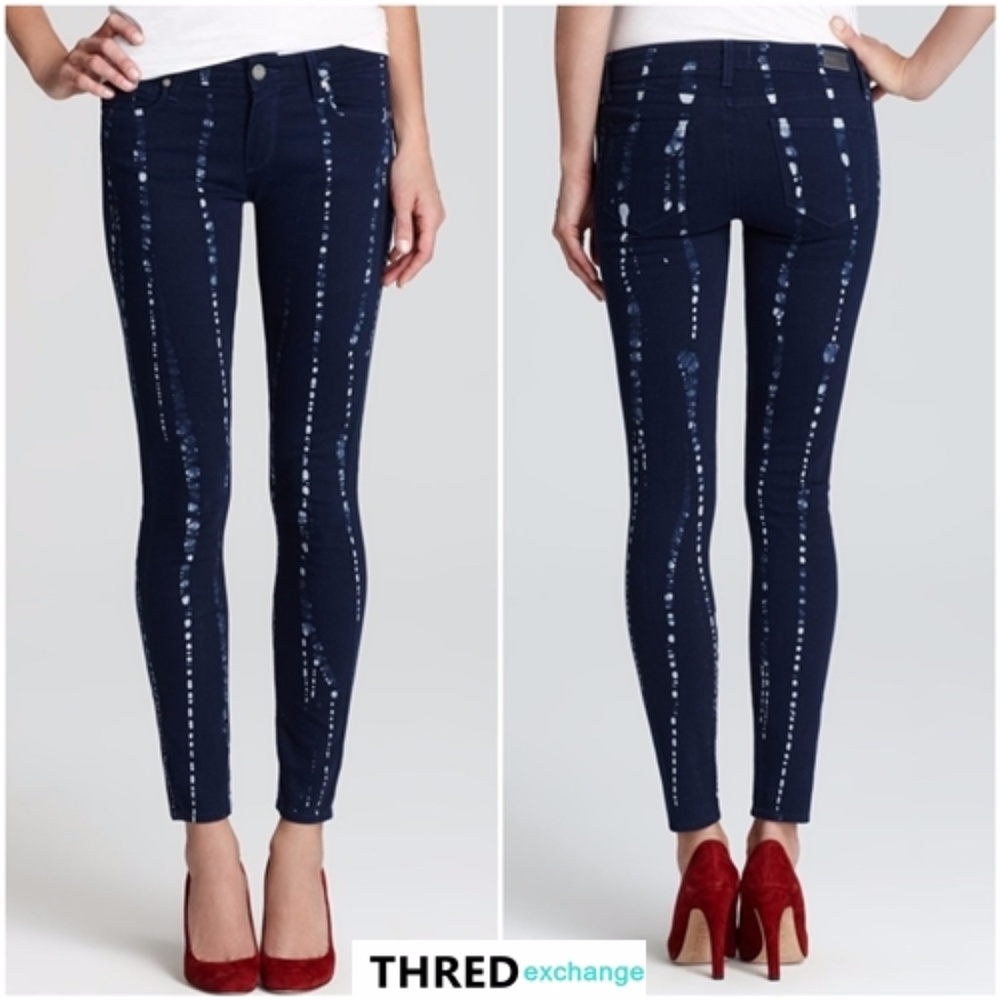 PAIGE Verdugo BATIK Blue Prints Skinny Jeans Sz 26