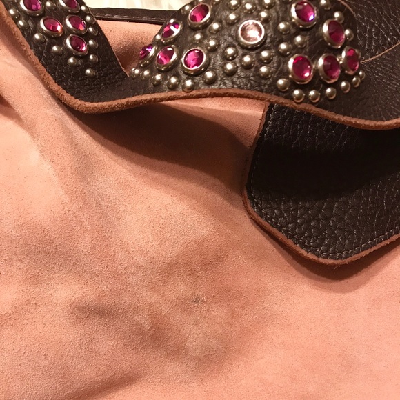 TYLIE MALIBU Light pink suede hobo - Picture 4 of 8