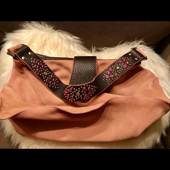 TYLIE MALIBU Light pink suede hobo - Picture 7 of 8