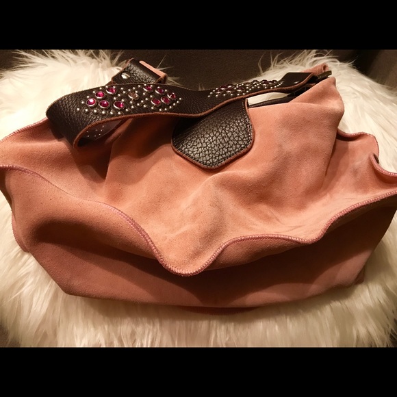 Tylie Malibu Handbags - TYLIE MALIBU Light pink suede hobo