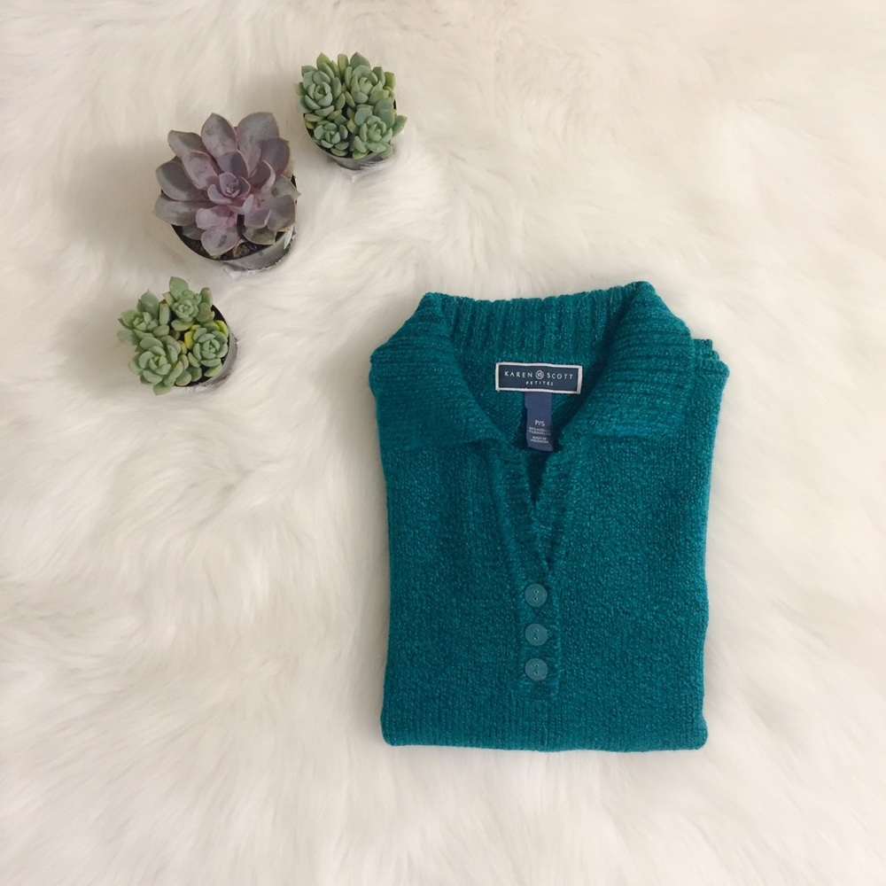 🌻 KAREN SCOTT 🌻 Sweater . Marled Knit . Green