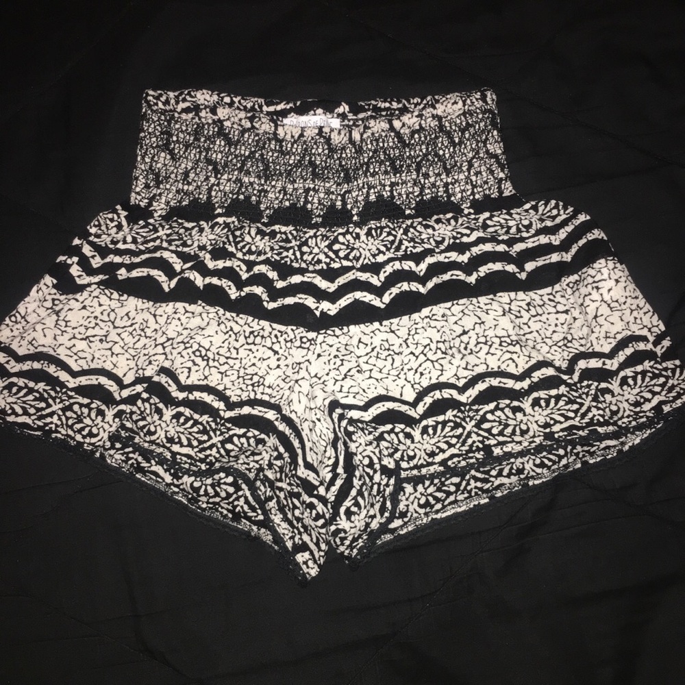 black and white shorts