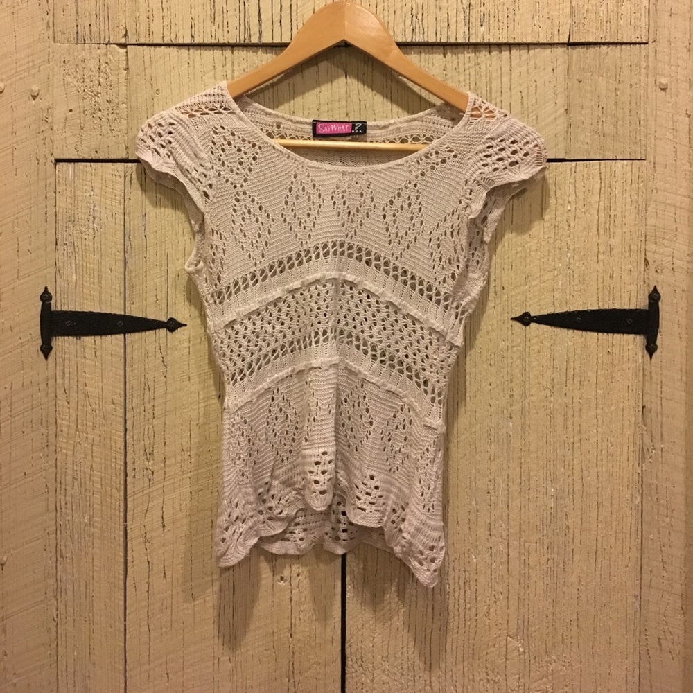 Cream Crochet Shirt