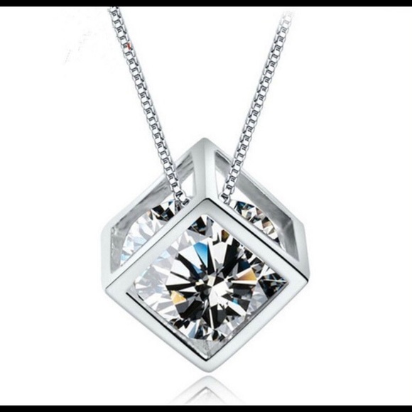 Jewelry - New Silver Clear Crystal Necklace and Pendant