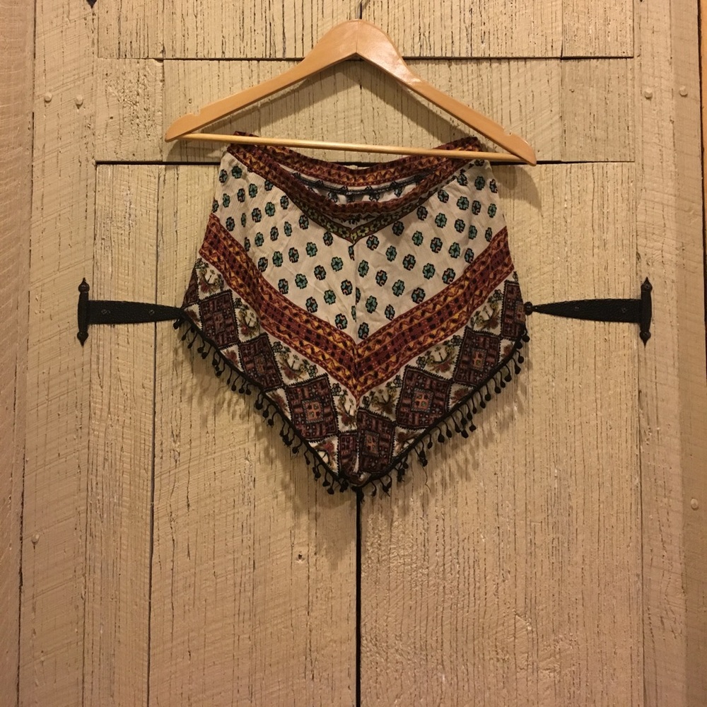 Boho Floral Tribal Fringe Shorts - Picture 2 of 2