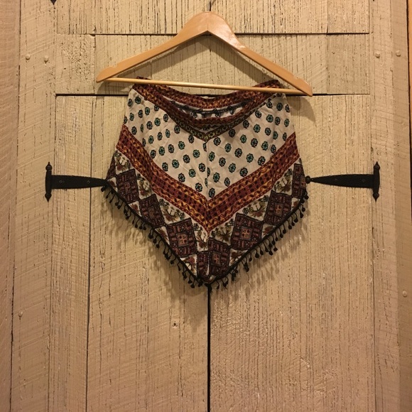 Boho Floral Tribal Fringe Shorts - Picture 2 of 2