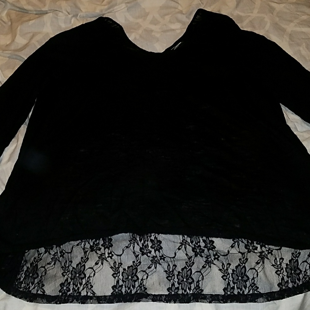 Lace back sweater