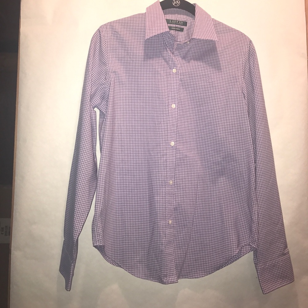 Ralph Lauren NWOT button-up purple checkered shirt