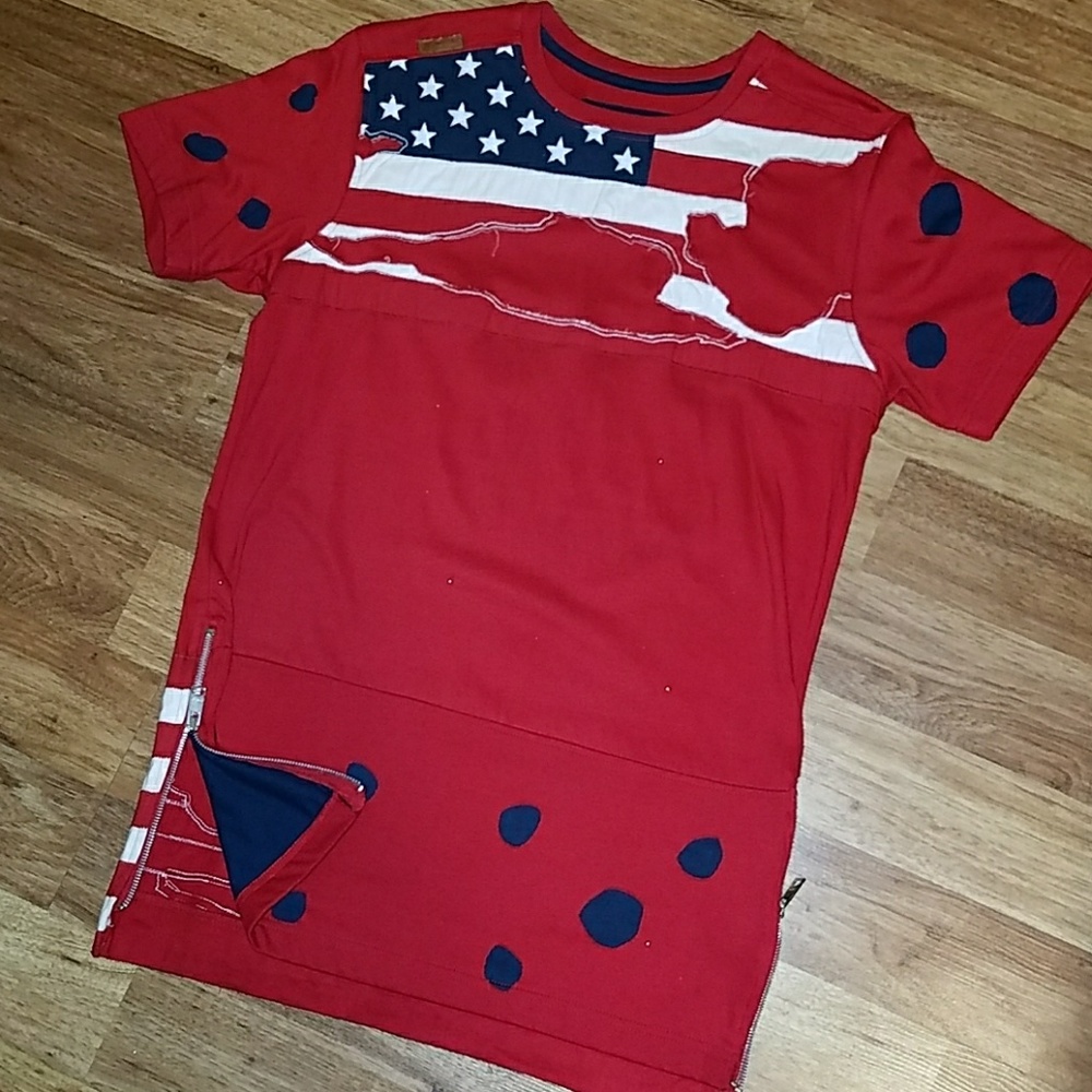 American Heritage Red USA Flag Shirt M