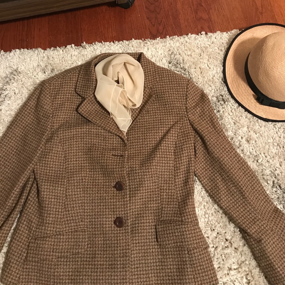 Brown Pattern Wool Jacket - image 2