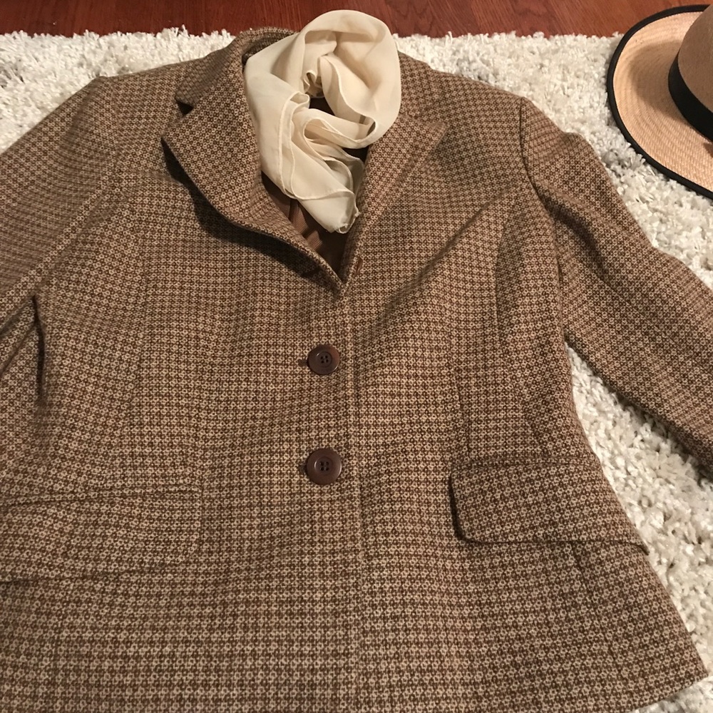 Brown Pattern Wool Jacket - image 4