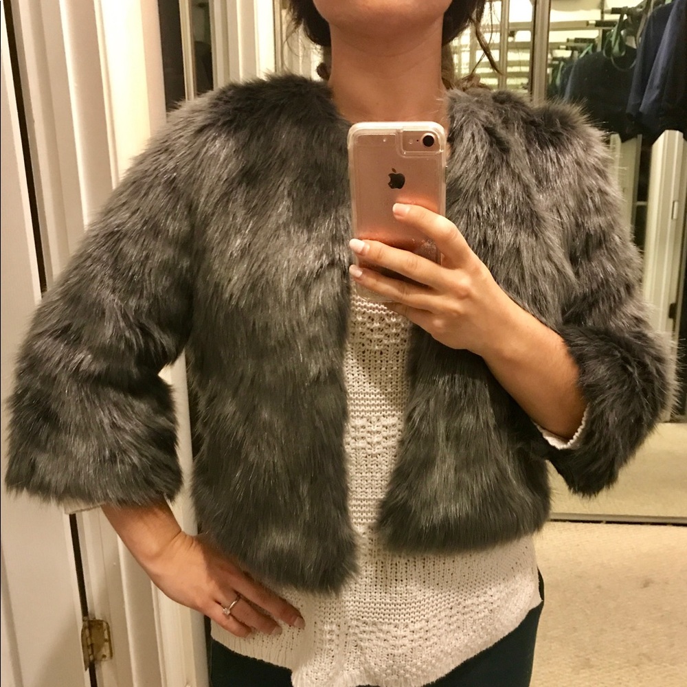 NWT Faux Fur Cropped Jacket