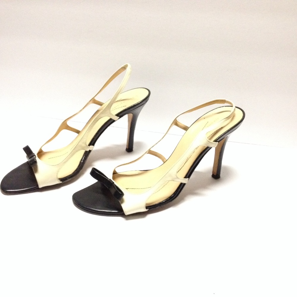 Kate Spade black and white bow heels
