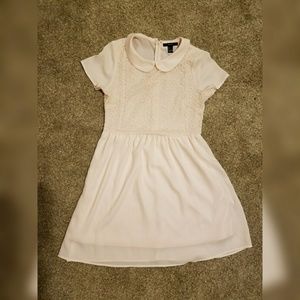 Blush pink peter pan collared lace dress