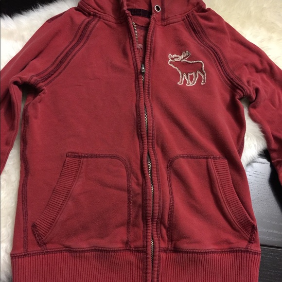*FIRM! ABERCROMBIE AND FITCH MAROON HOODIE - Picture 4 of 6