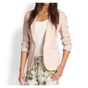 NWT Joie Mehira Millennial Pink Linen Blazer 00 XS