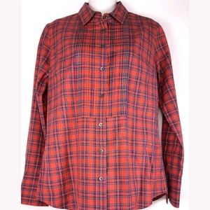 J. Crew Womens Plaid Long Sleeve Button Down