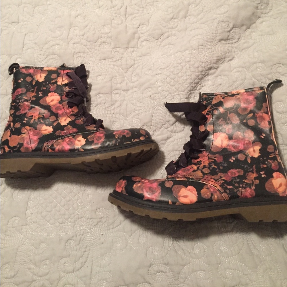 Floral Combat Boots