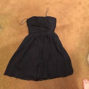 Strapless dark blue dress!
