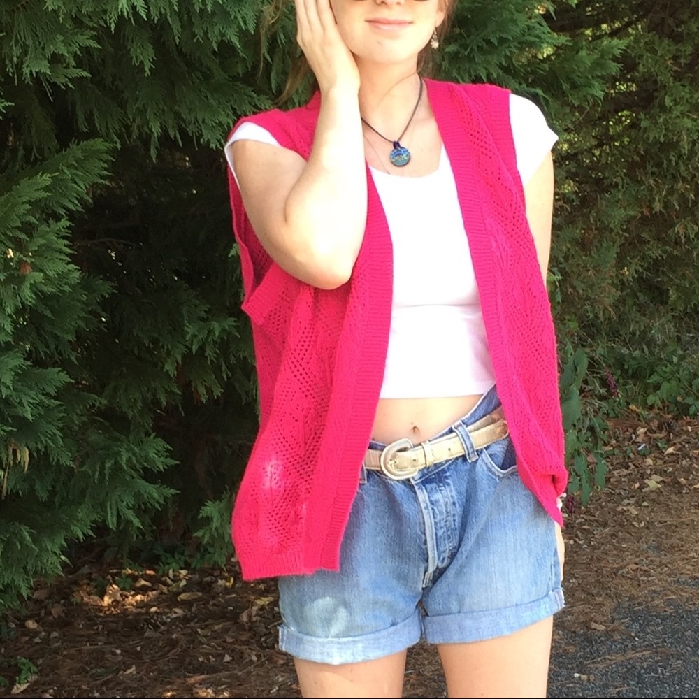 Vintage pink sweater vest