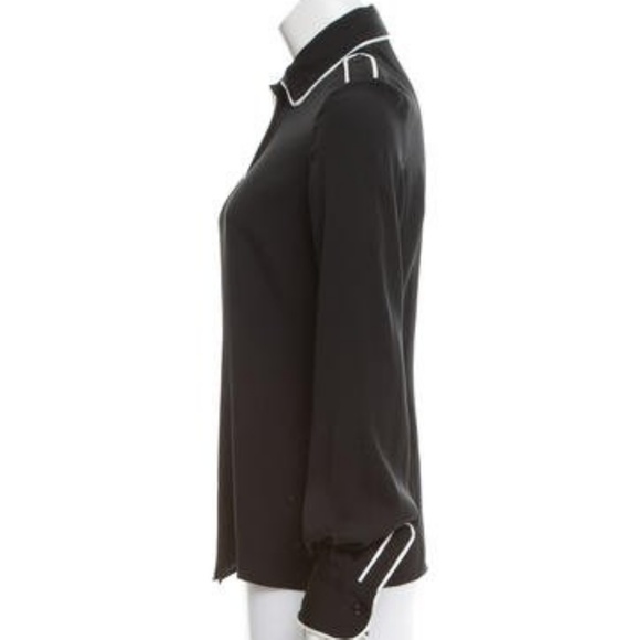 Rachel Zoe Lara Stretch Silk Blouse in Black - Picture 3 of 8
