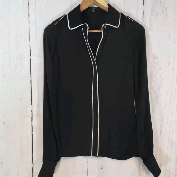 Rachel Zoe Lara Stretch Silk Blouse in Black - Picture 4 of 8