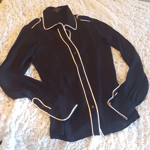 Rachel Zoe Lara Stretch Silk Blouse in Black - Picture 7 of 8