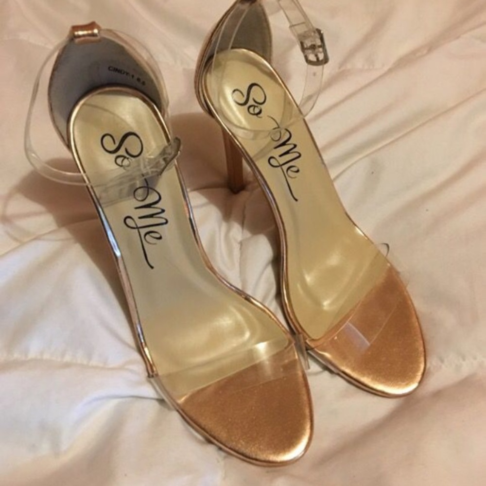 Clear strap heels