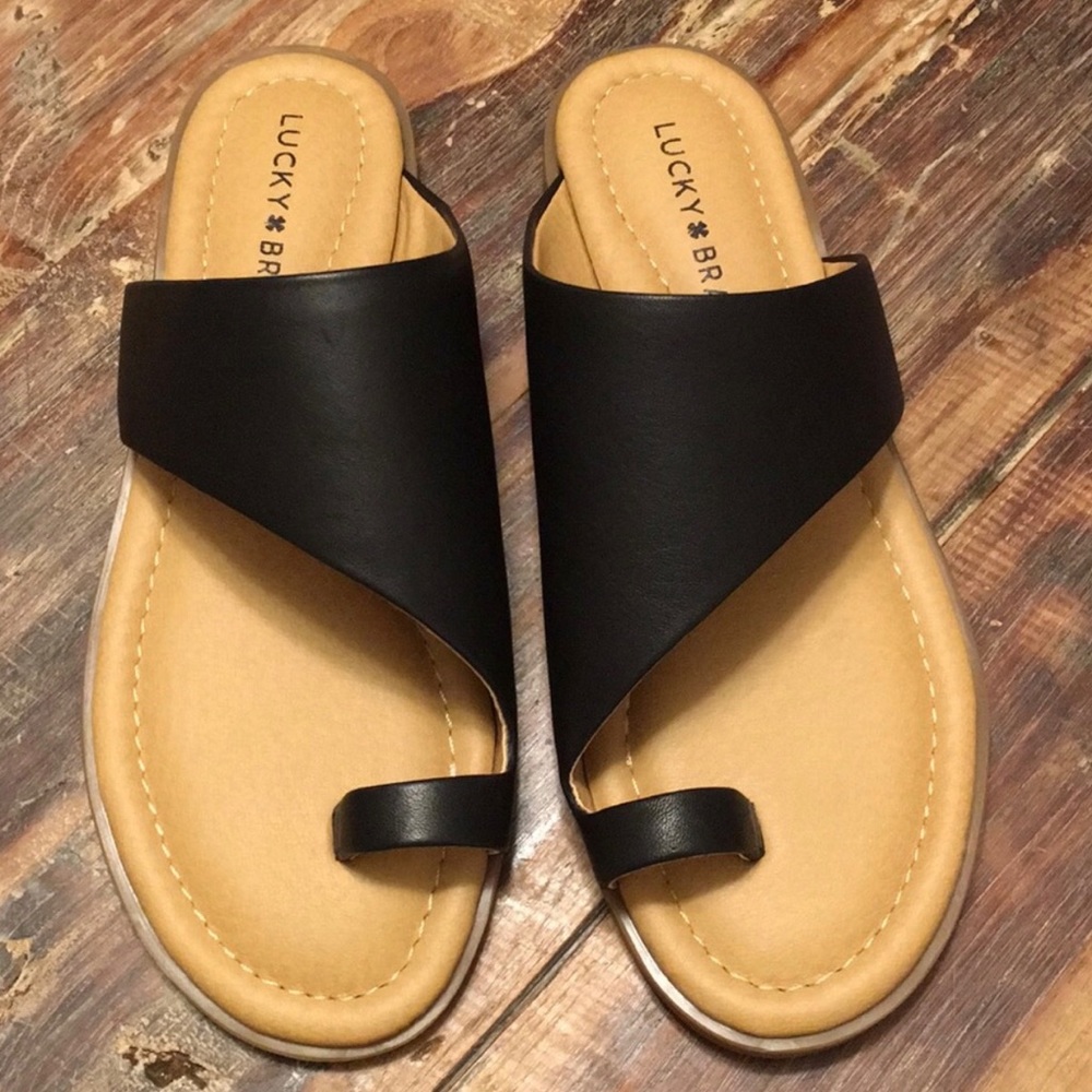 NIB Lucky Brand Anora Black Slide Sandal