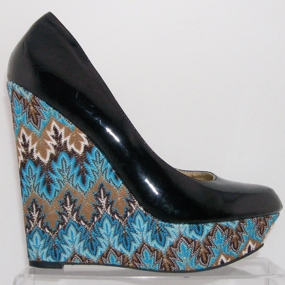 Steve Madden 'Elli' faux patent platform wedge 10 - Picture 8 of 8