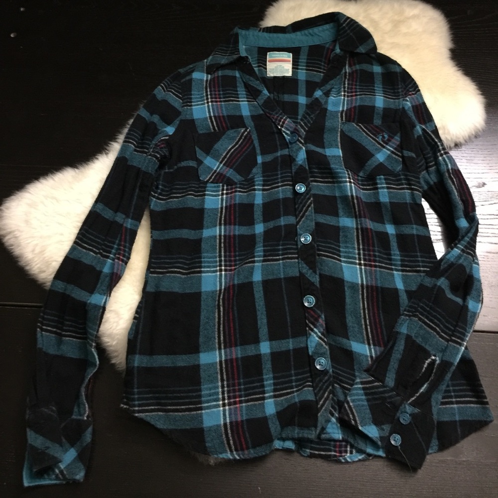 *FIRM! PLAID BUTTON DOWN