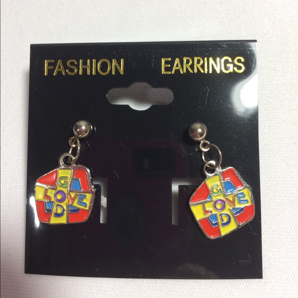 5/$15 Religion Charm Earring Pierced Post Handmade