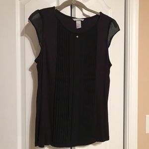 H&M Navy Dress Shirt w/Cap Sleeves