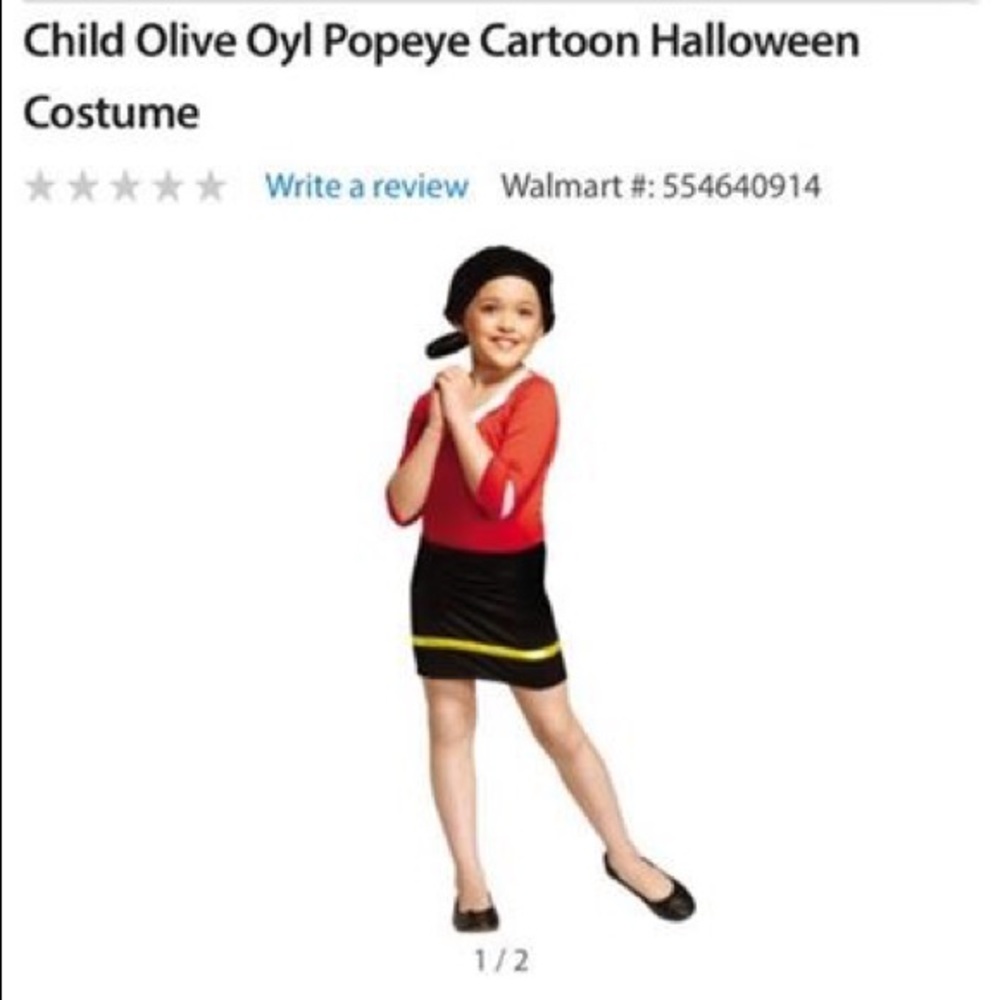 Olive oyl costume size small (4-6)