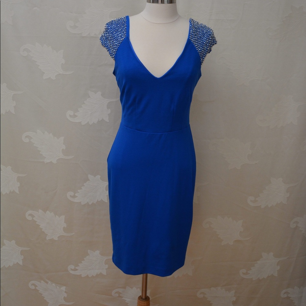 Bodycon Mini Dress with beaded shoulder detail