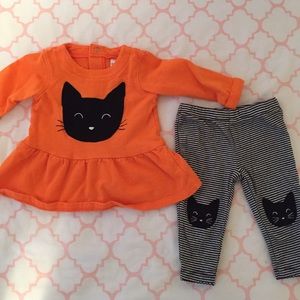 Baby Girl Halloween Cat Outfit