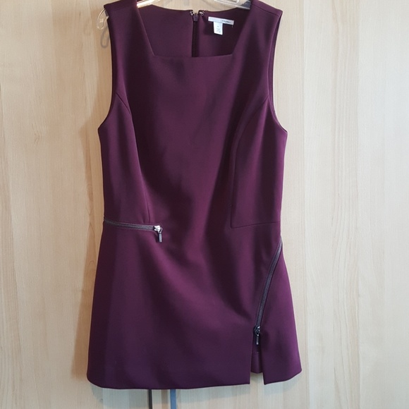 NWOT Burgundy Zippered Blouse - Picture 1 of 4