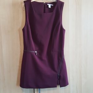 NWOT Burgundy Zippered Blouse