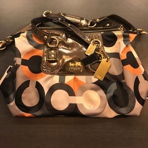 Neutral multi color Coach bag