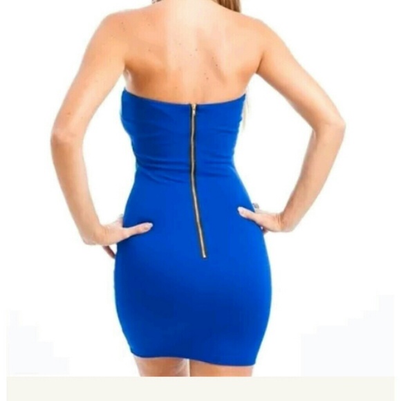 Aqua wide strapless pencil dress - Picture 3 of 3