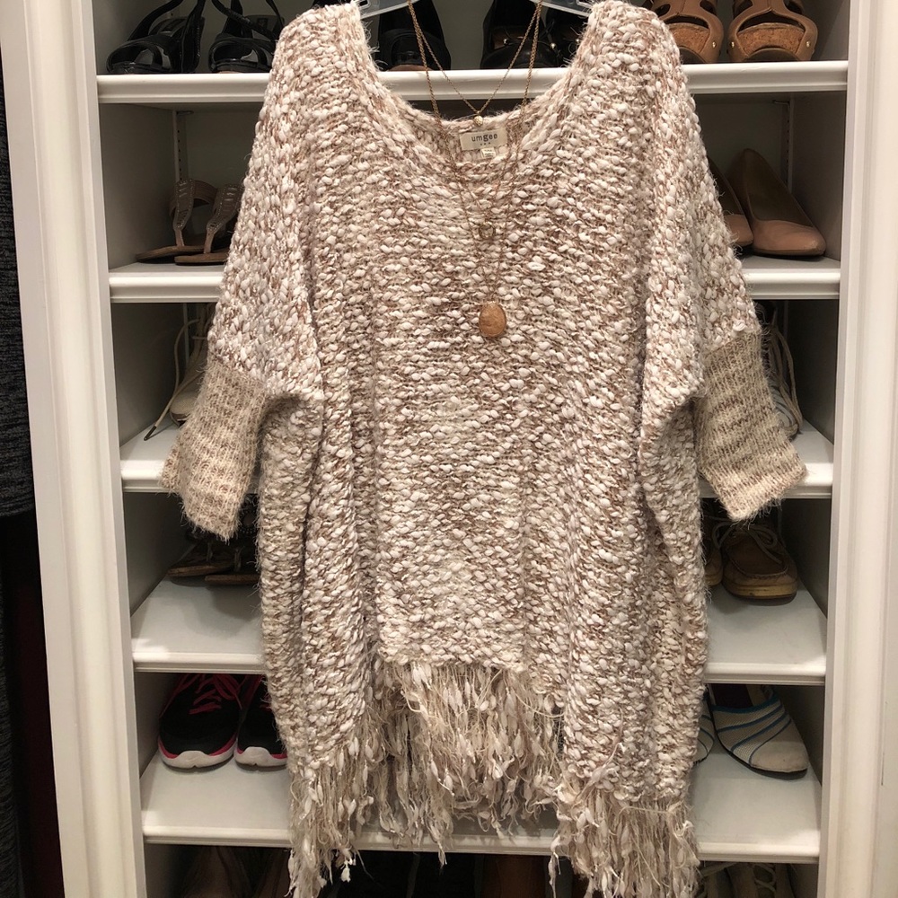 Oversized cream and white sweater