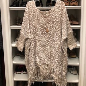 Oversized cream and white sweater